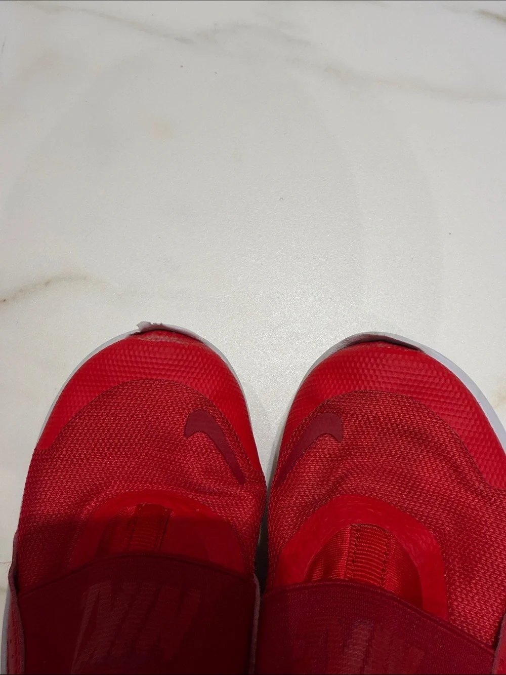 Nike Kids Red Slip-On Sneakers with White Sole